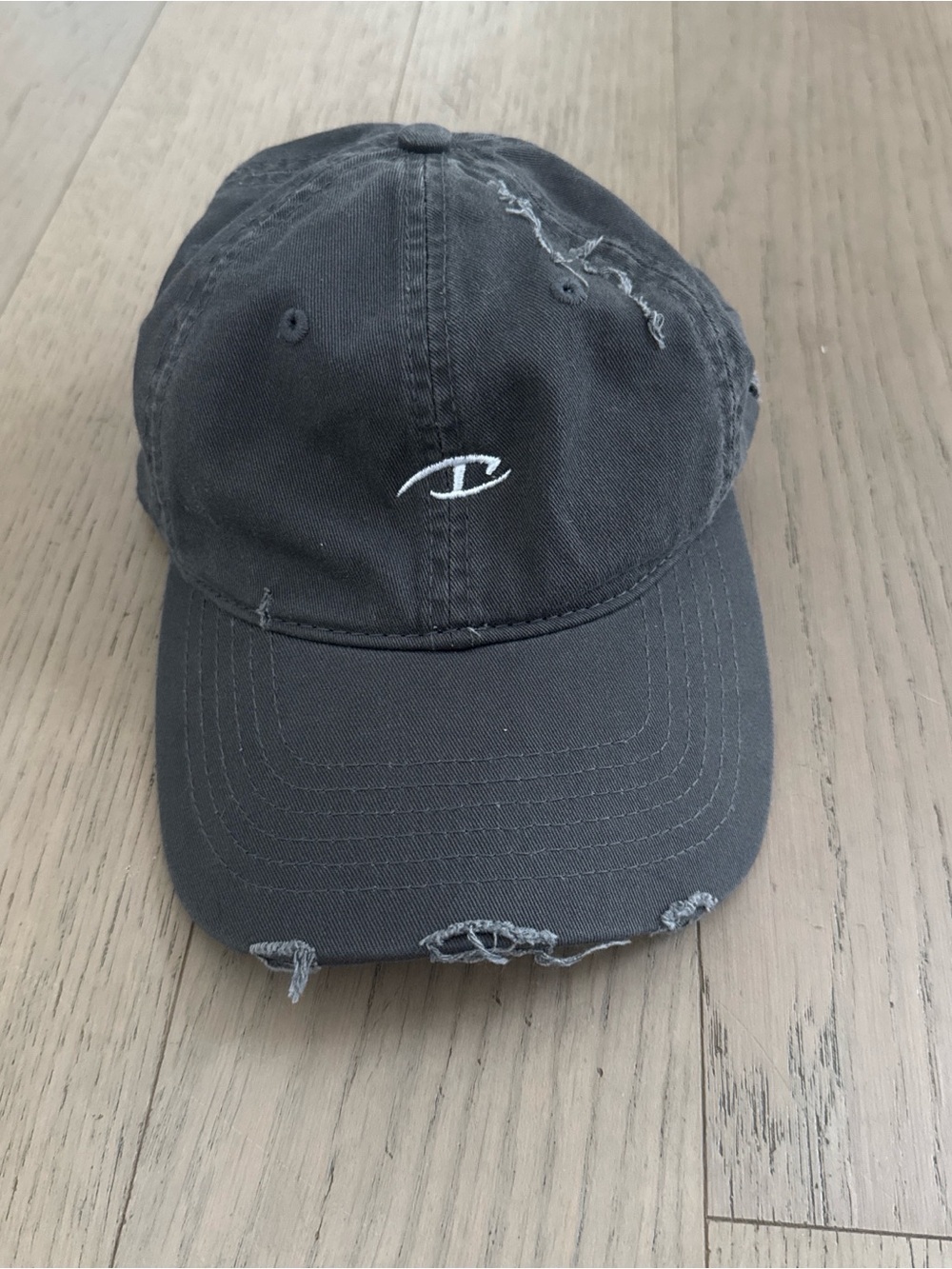Gray Distressed Baseball Cap